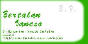 bertalan vancso business card