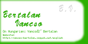 bertalan vancso business card